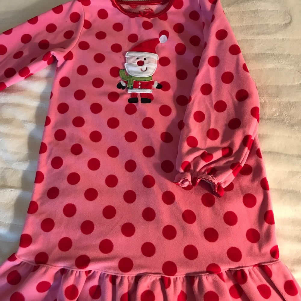 Children’s Christmas Santa polka-dot gown.